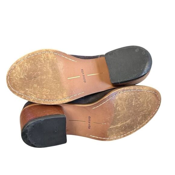 Dolce Vita Women’s Gray Suede Ankle Booties Block Heel 7.5 by trying on - Picture 7 of 7